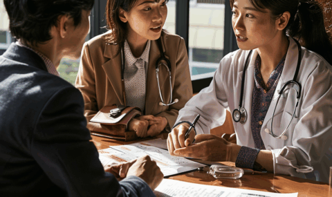 再受験生の面接風景の写真