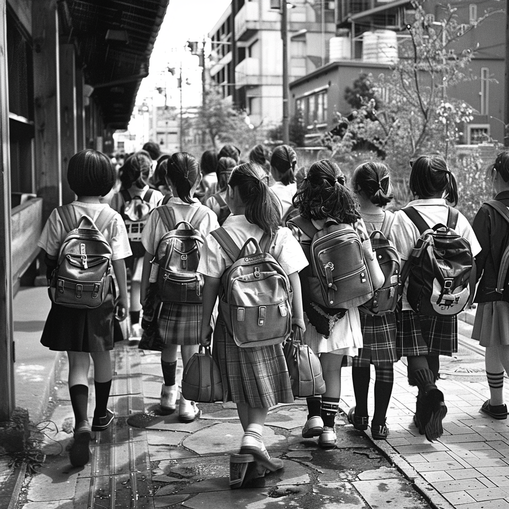 謎の白黒の中学受験生の写真