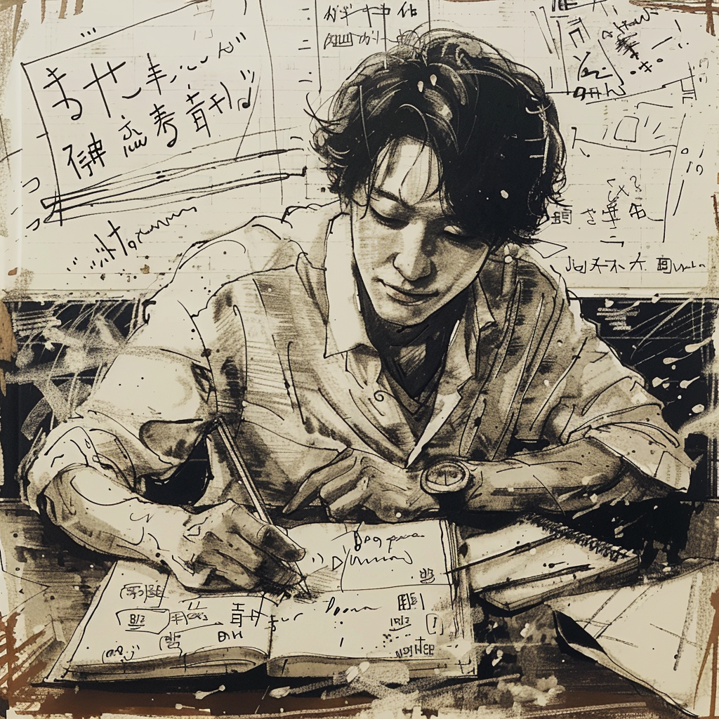 若い数学の先生のイラスト